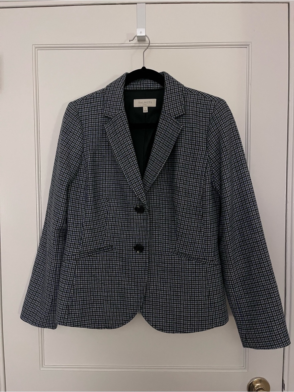 Black and Blue Houndstooth Blazer - Talbots